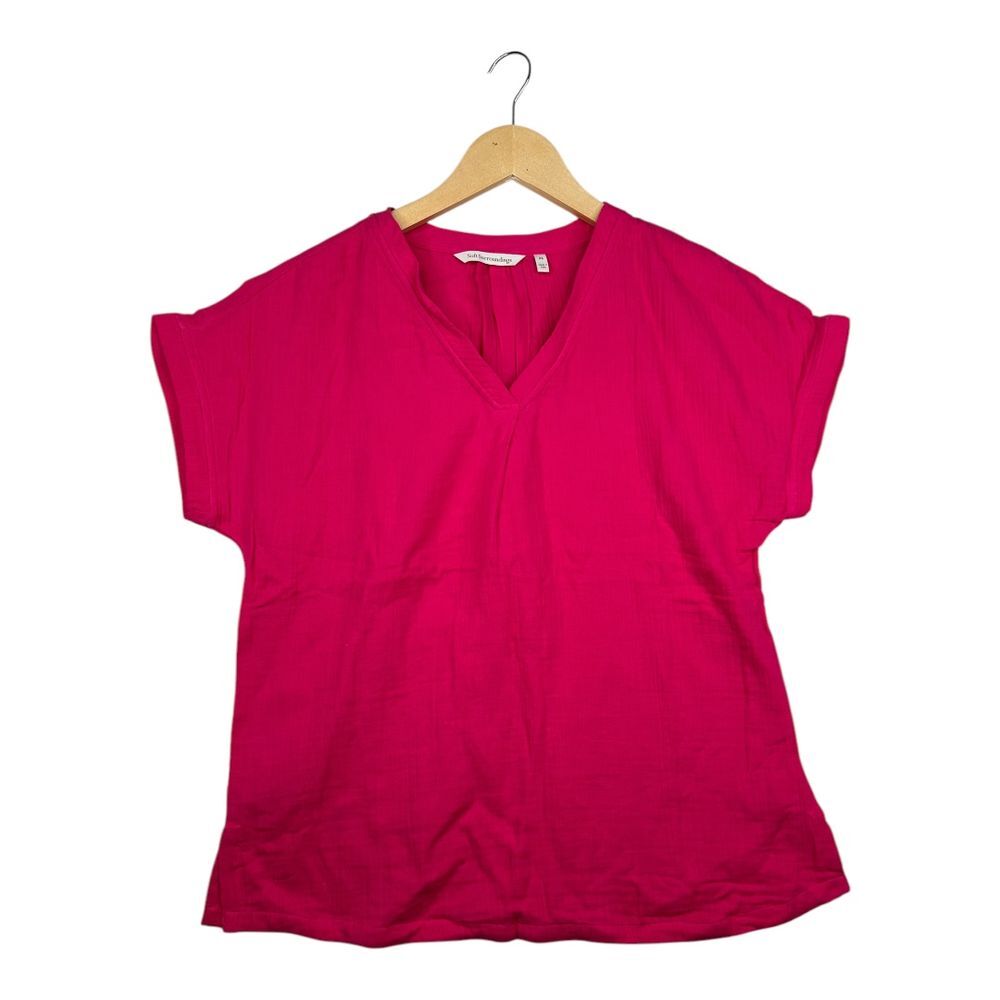 Soft Surroundings V-neck Gauzy Cotton Top size‎ Petite Small Pink